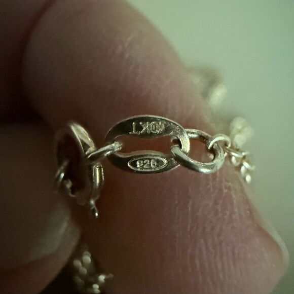 10k gold and sterling silver anklet - Picture 7 of 7